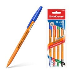 Pildspalva ErichKrause R-301 Orange Stick 0.7mm zila, melna, sarkana, zaļa, - 4 gab cena un informācija | Rakstāmpiederumi | 220.lv