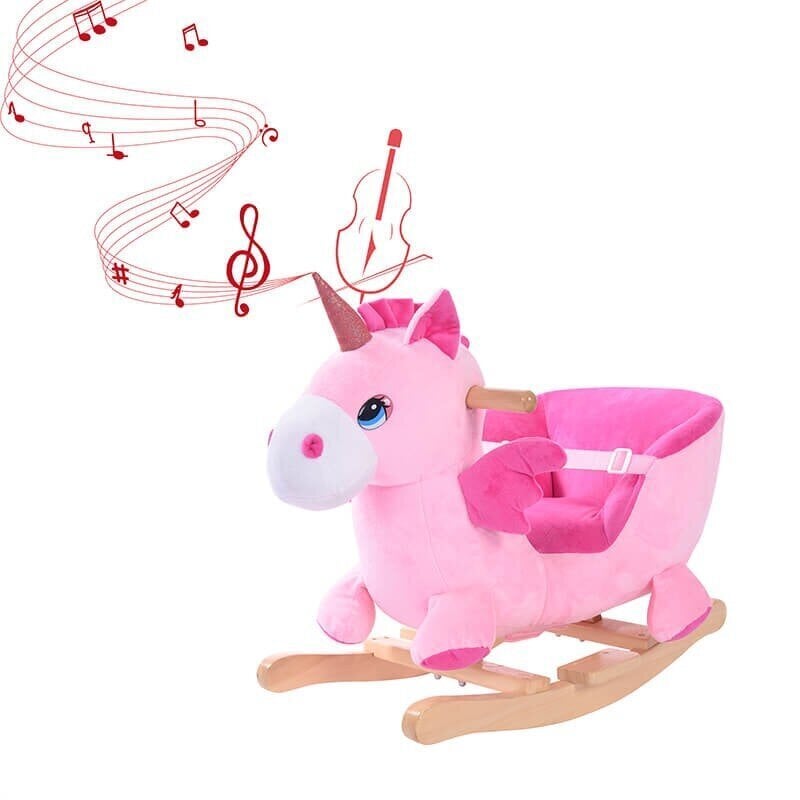 Šūpojošā rotaļlieta ar skaņu Rozā vienradzis цена и информация | Rotaļlietas zīdaiņiem | 220.lv