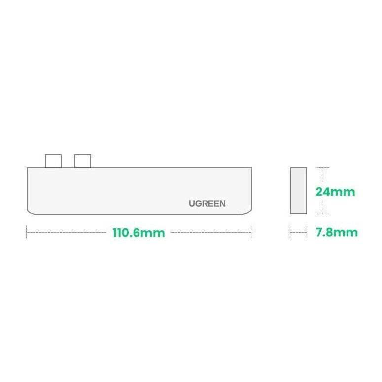 Adapteris Ugreen Multifunctional HUB 2x USB Typ C - USB Typ C PD (Thunderbolt 3, 100W, 4K@60 Hz, 10 Gbps) / HDMI 4K@30 Hz / 3x USB 3.0 for MacBook Pro / Air gray (60559) cena un informācija | Adapteri un USB centrmezgli | 220.lv