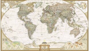 Politiskā antīkā sienas karte National Geographic, 76X117 cm цена и информация | Карты мира | 220.lv