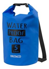 Ūdensnecaurlaidīga soma DELTACO CS-01, 5L, Zila цена и информация | Рюкзаки, сумки, чехлы для компьютеров | 220.lv