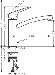 Virtuves jaucējkrāns Hansgrohe Logis 160 цена и информация | Кухонные смесители | 220.lv