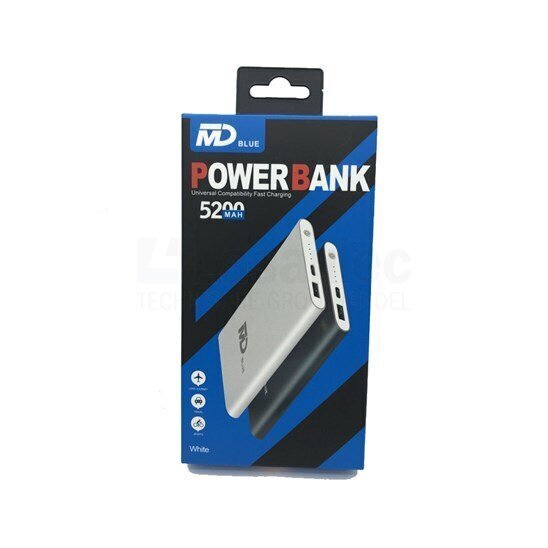 Power Bank ārējais akumulators MD blue 5000mAh, melns cena un informācija | Lādētāji-akumulatori (Power bank) | 220.lv
