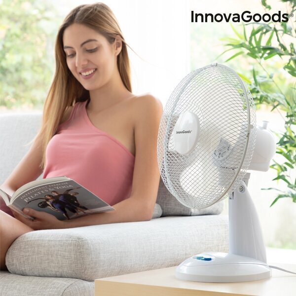 Balts Galda Ventilators InnovaGoods Ø 30 cm 35W cena un informācija | Ventilatori | 220.lv