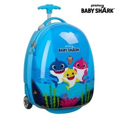 Тележка Baby Shark 16'', светло-синяя цена и информация | Чемоданы, дорожные сумки | 220.lv