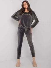 Повседневный велюровый женский комплект Rue Paris, темно-серый цена и информация | Спортивная одежда для женщин | 220.lv