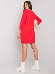 Sarkana vienkārša kokvilnas kleita. cena un informācija | Kleitas | 220.lv
