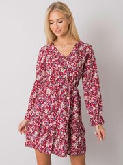 Oh Bella Бордовое платье с цветочным принтом цена и информация | Платья | 220.lv