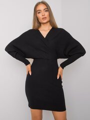 Oh Bella Черное трикотажное платье для женщин цена и информация | Платья | 220.lv