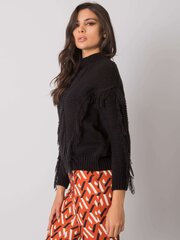 RUE PARIS Melns džemperis ar apkakli ar bārkstīm. cena un informācija | Sieviešu džemperi | 220.lv