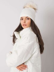 Balta ziemas cepure ar pomponu Polijas izstrādājumu цена и информация | Женские шапки | 220.lv