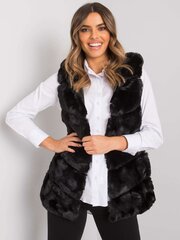 OCH BELLA Sieviešu melna veste ar kapuci. cena un informācija | Sieviešu vestes | 220.lv