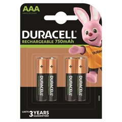 Аккумуляторные батареи Duracell HR03, 4 шт цена и информация | Батарейки | 220.lv