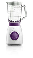 Philips HR 2173/00 blenderis, Viva Collection , balts ar violetu cena un informācija | Blenderi, smalcinātāji | 220.lv