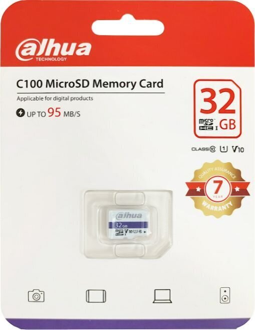 MEMORY MICRO SDHC 32GB UHS-I/TF-C100/32GB DAHUA цена и информация | Atmiņas kartes fotokamerām | 220.lv