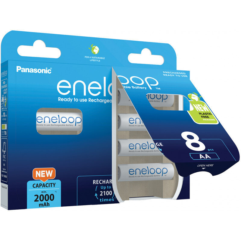 Panasonic Eneloop BK-3MCCE/8BE uzlādējami elementi, 8 gab. cena un informācija | Baterijas | 220.lv