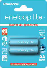 Panasonic eneloop аккумуляторные батарейки lite AA 950 2BP цена и информация | Батерейки | 220.lv
