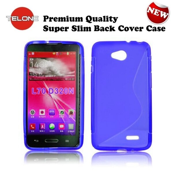 Telone Back Case S-Case gumijots telefona apvalks LG L65 D280 D320 L70 Zils cena un informācija | Maciņi, somiņas | 220.lv