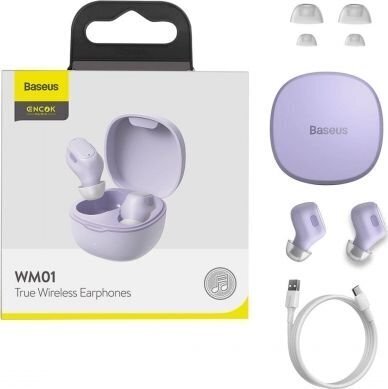 Baseus Encok True Wireless Earphones WM01 Purple цена и информация | Austiņas | 220.lv