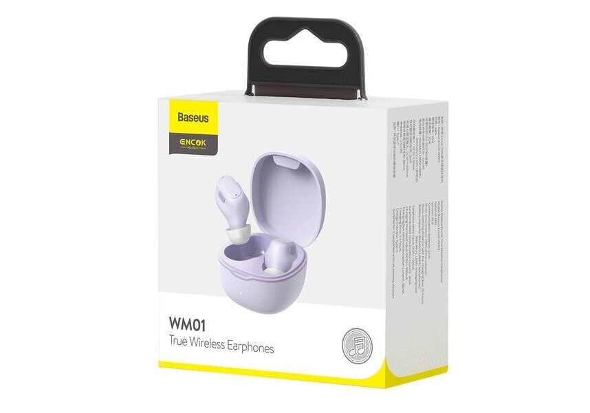 Baseus Encok True Wireless Earphones WM01 Purple cena un informācija | Austiņas | 220.lv