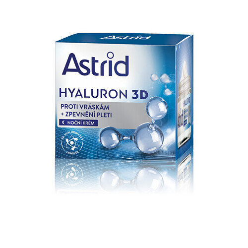 Nostiprinošs nakts krēms pret grumbām Astrid Hyaluron 3D 50 ml цена и информация | Sejas krēmi | 220.lv