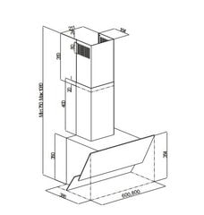 Berk BHD 3420 TC BGL 60 цена и информация | Вытяжки на кухню | 220.lv