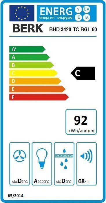 Berk BHD 3420 TC BGL 60 cena un informācija | Tvaika nosūcēji | 220.lv