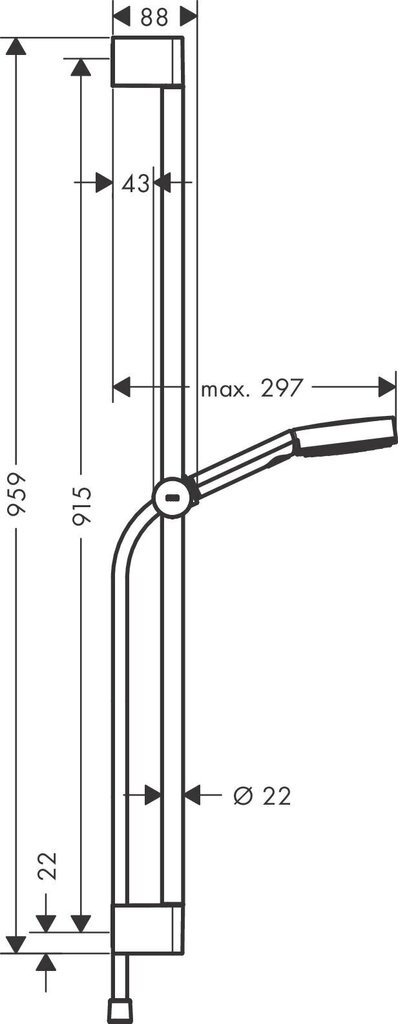 Dušas komplekts Hansgrohe Pulsify Select S 105, matt black, 24170670 cena un informācija | Dušas komplekti un paneļi | 220.lv