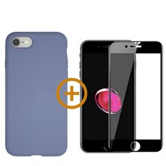Силиконовый чехол «SoundBerry» фиолетовый Full protection + защитное стекло для iPhone 7/8, SE2020 цена и информация | Чехлы для телефонов | 220.lv