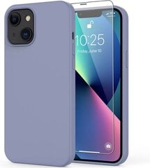Aizsargkomplekts Soundberry -silikona vāciņš Apple iPhone 13, violets - mauve + aizsargstikls cena un informācija | Maciņi, somiņas | 220.lv