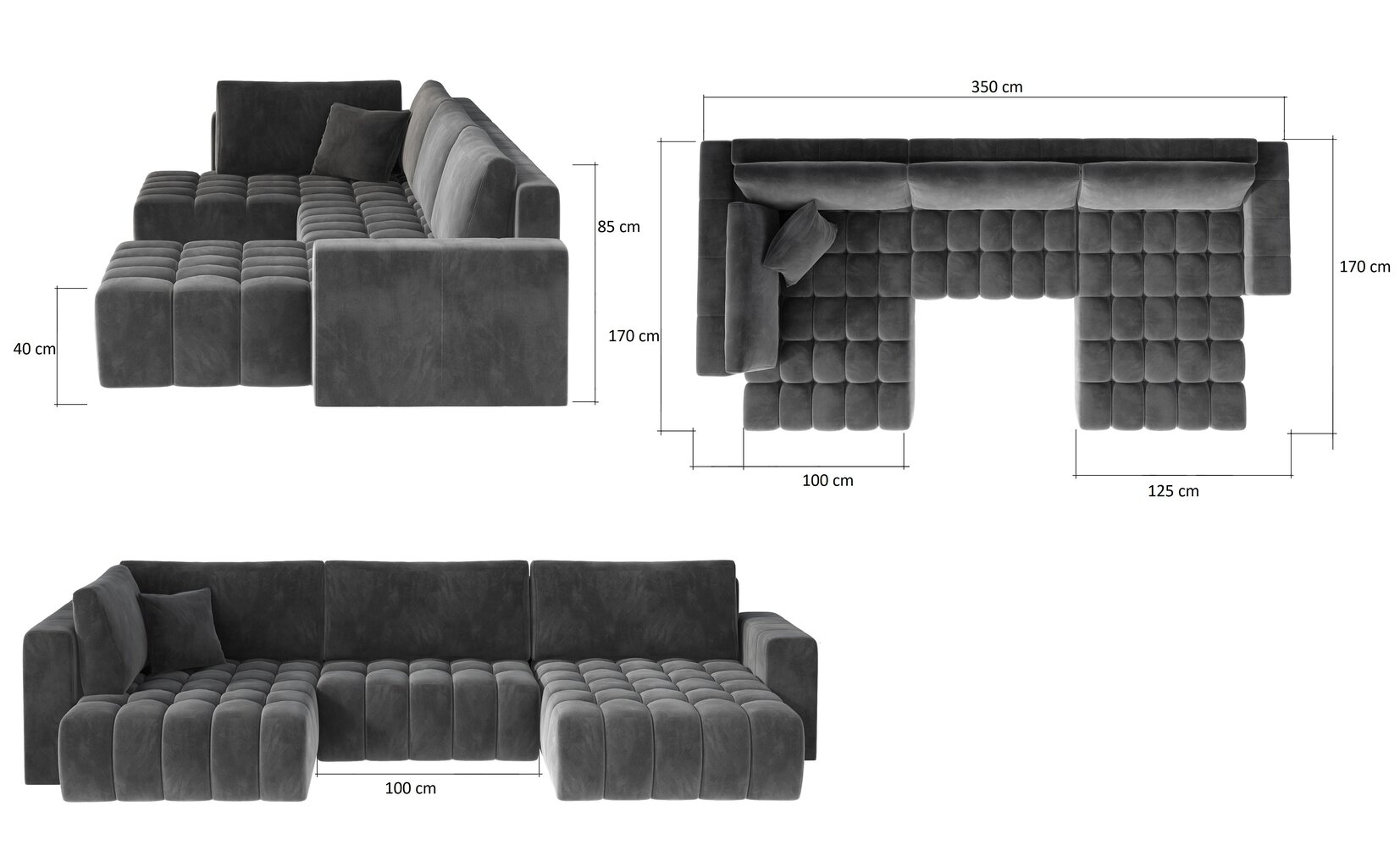 Stūra dīvāns NORE Bonito Sola, pelēks cena un informācija | Stūra dīvāni | 220.lv