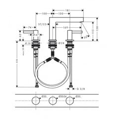 Смеситель для умывальника Hansgrohe Finoris 110, 3 части, 76033670 цена и информация | Смесители | 220.lv