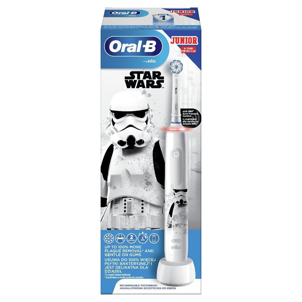 Oral-B PRO3 JUNIOR 6+ StarWars cena un informācija | Elektriskās zobu birstes | 220.lv