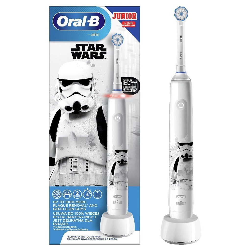 Oral-B PRO3 JUNIOR 6+ StarWars cena un informācija | Elektriskās zobu birstes | 220.lv