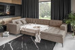 Stūra dīvāns Nore Montez Lukso, melns cena un informācija | Stūra dīvāni | 220.lv