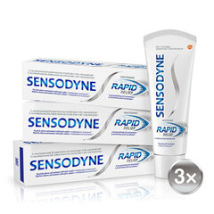 Zobu pasta Sensodyne Rapid Whitening, 3 x 75 ml цена и информация | Зубные щетки, пасты | 220.lv