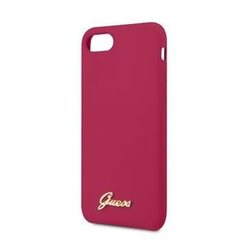 Maciņš aizmugurējais Guess       iPhone 7/8/ SE 2020 Retro Silicone Cover    Burgundy cena un informācija | Telefonu vāciņi, maciņi | 220.lv