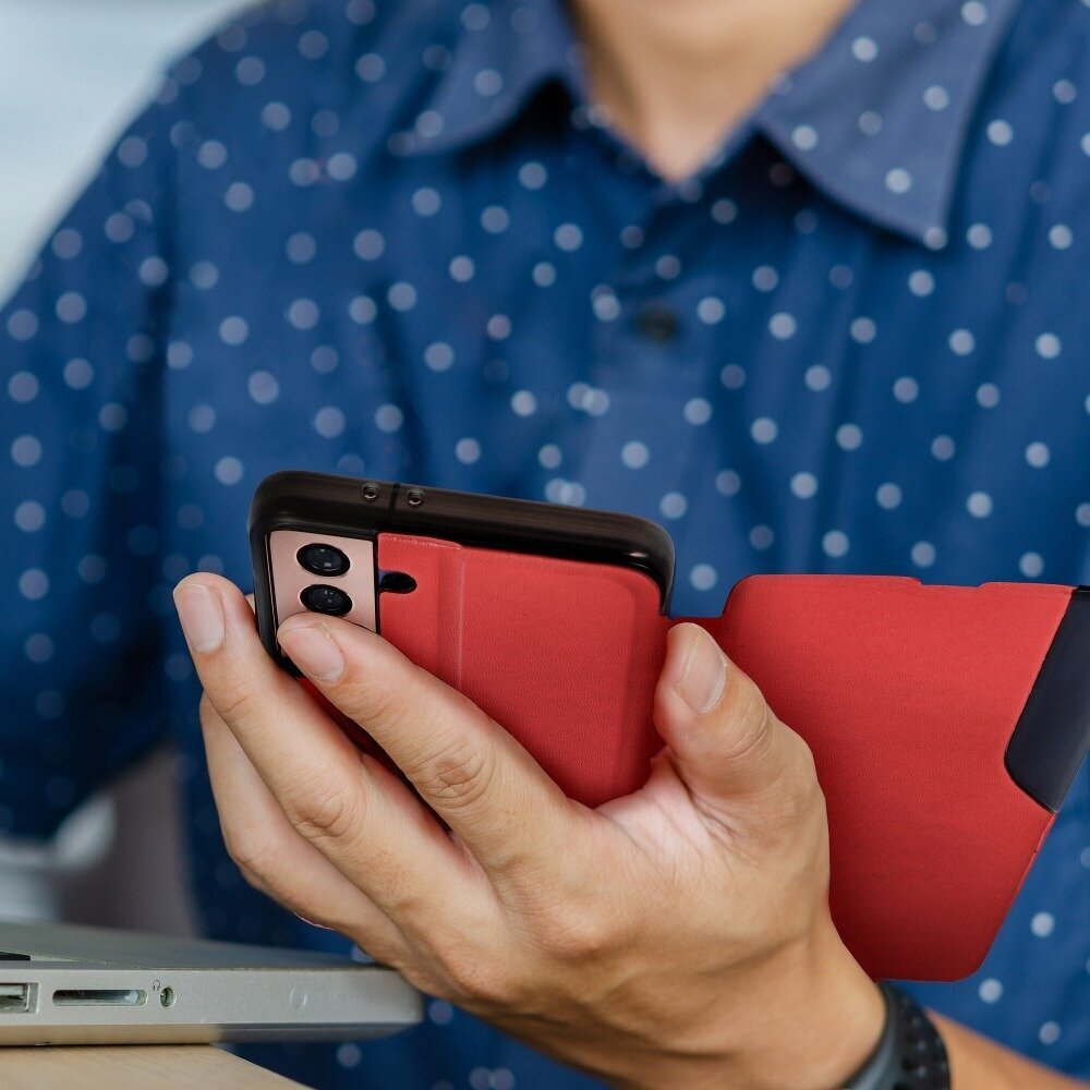 Maciņš telefonam Smart View Book, piemērots Xiaomi Redmi 9C, sarkans cena un informācija | Telefonu vāciņi, maciņi | 220.lv
