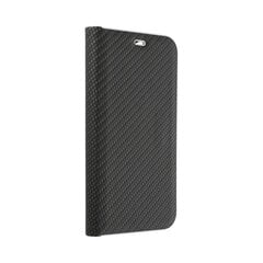 Samsung Galaxy A40 maciņš Luna Book Carbon, melns cena un informācija | Telefonu vāciņi, maciņi | 220.lv