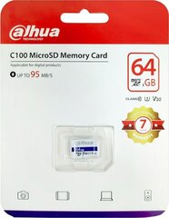 MicroSDXC atmiņas karte DAHUA 64GB, UHS-I / TF-C100 цена и информация | Карты памяти для фотоаппаратов | 220.lv