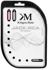 Kruger&Matz 3.5 mm / 2 RCA, 1.8 m cena un informācija | Kabeļi un vadi | 220.lv