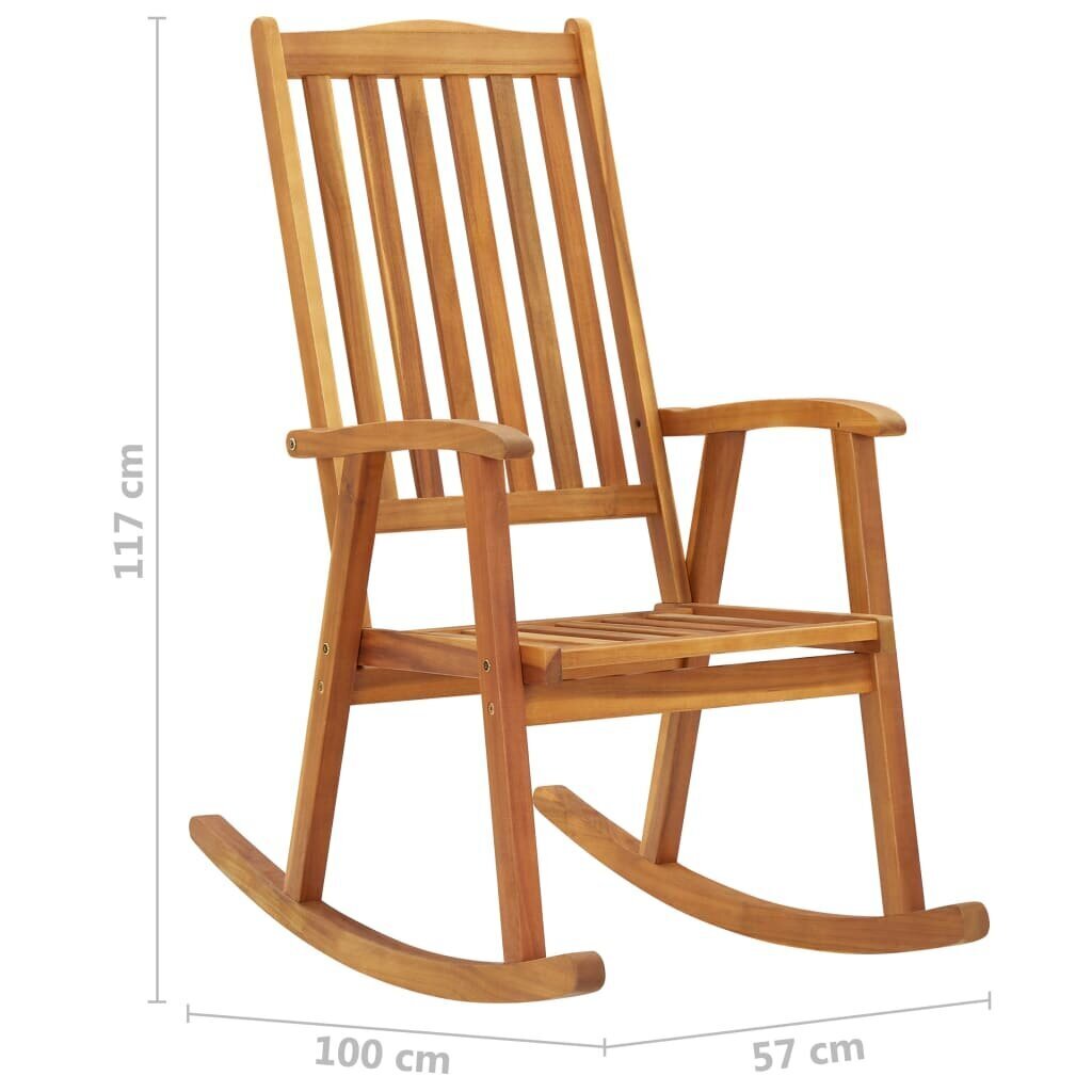 vidaXL šūpuļkrēsls, akācijas masīvkoks cena un informācija | Atpūtas krēsli | 220.lv