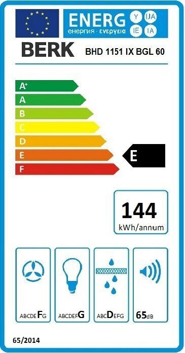 Berk BHD1151 IX BGL cena un informācija | Tvaika nosūcēji | 220.lv