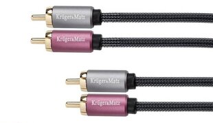 Kruger&Matz 2 RCA / 2 RCA, 1.8 m цена и информация | Кабели и провода | 220.lv