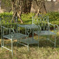 Dārza sols ar galdu MINT 155x68,5x91,5cm, kalts dzelzs, antīks zaļš cena un informācija | Dārza mēbeļu komplekti | 220.lv