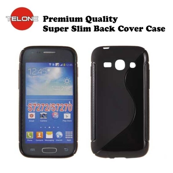 Telone Back Case S-CASE gumijots telefona apvalks priekš Samsung S7272/S7275 Galaxy Ace 3, Melns