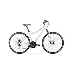 Женский гибридный велосипед Romet Orkan 1D 28 белый-лиловый, рама 19 цена и информация | Велосипеды | 220.lv