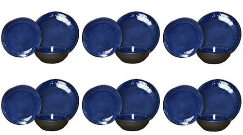 Keramikas pusdienu komplekts NEW JEANS NAVY GRANAT, 18 gab cena un informācija | Trauki, šķīvji, pusdienu servīzes | 220.lv