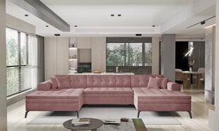 Universāls stūra dīvāns NORE Vertizo Velvetmat, rozā cena un informācija | Stūra dīvāni | 220.lv