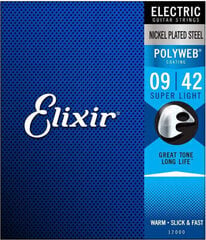 Струны для эл. гитары Elixir 12000 Polyweb 9-42 цена и информация | Принадлежности для музыкальных инструментов | 220.lv